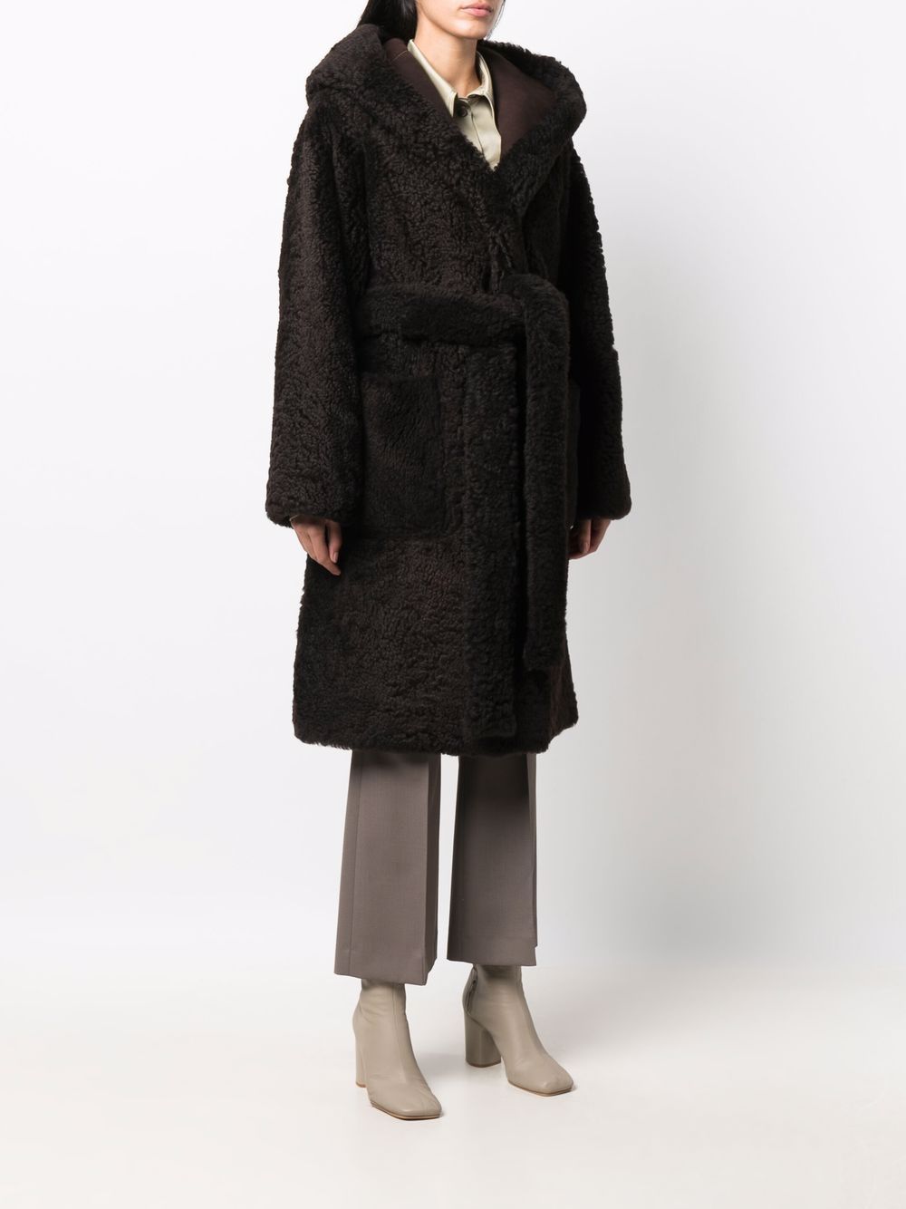 фото Bottega veneta фактурное пальто с завязками