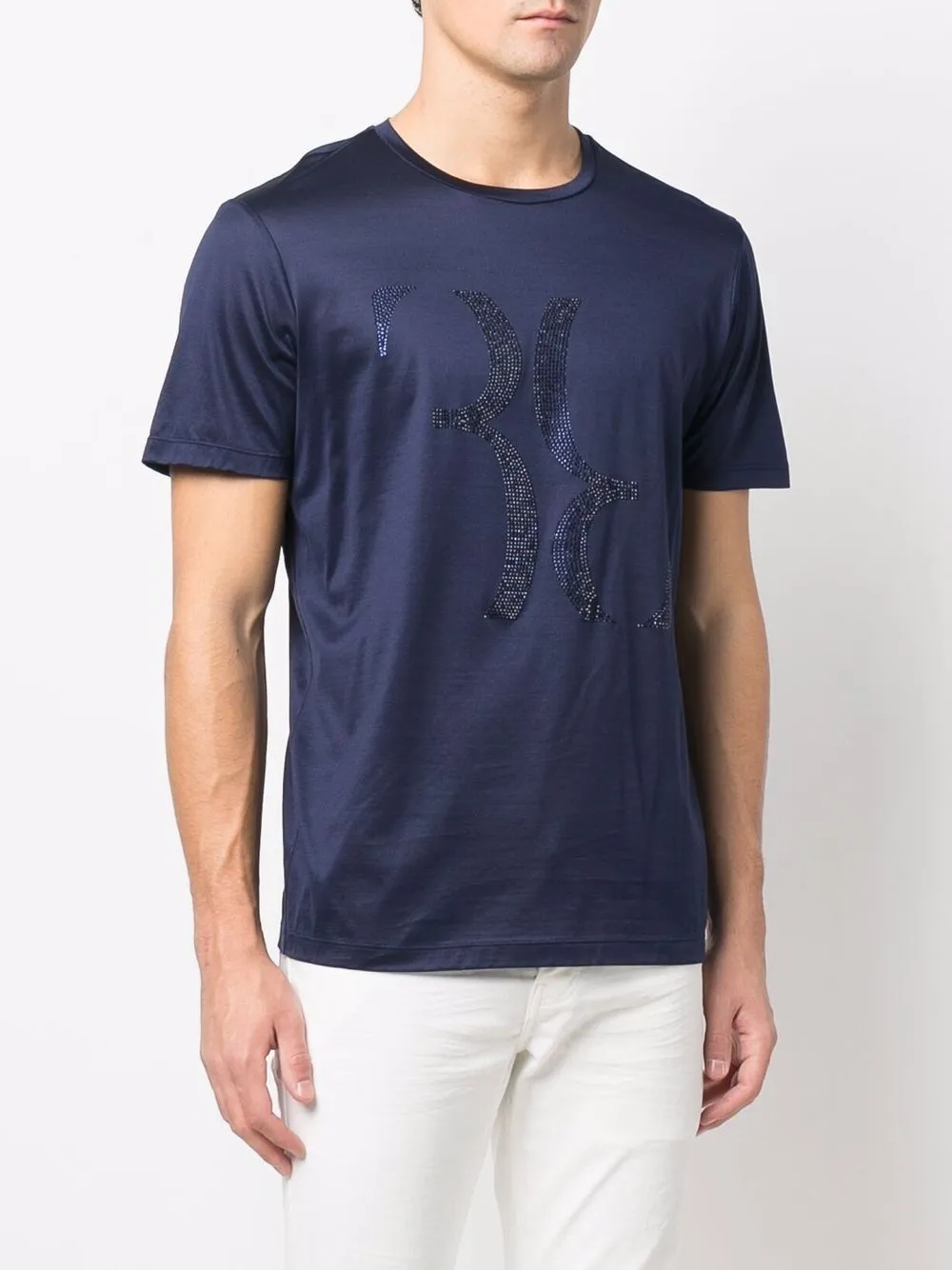 Billionaire Verfraaid T-shirt Blauw