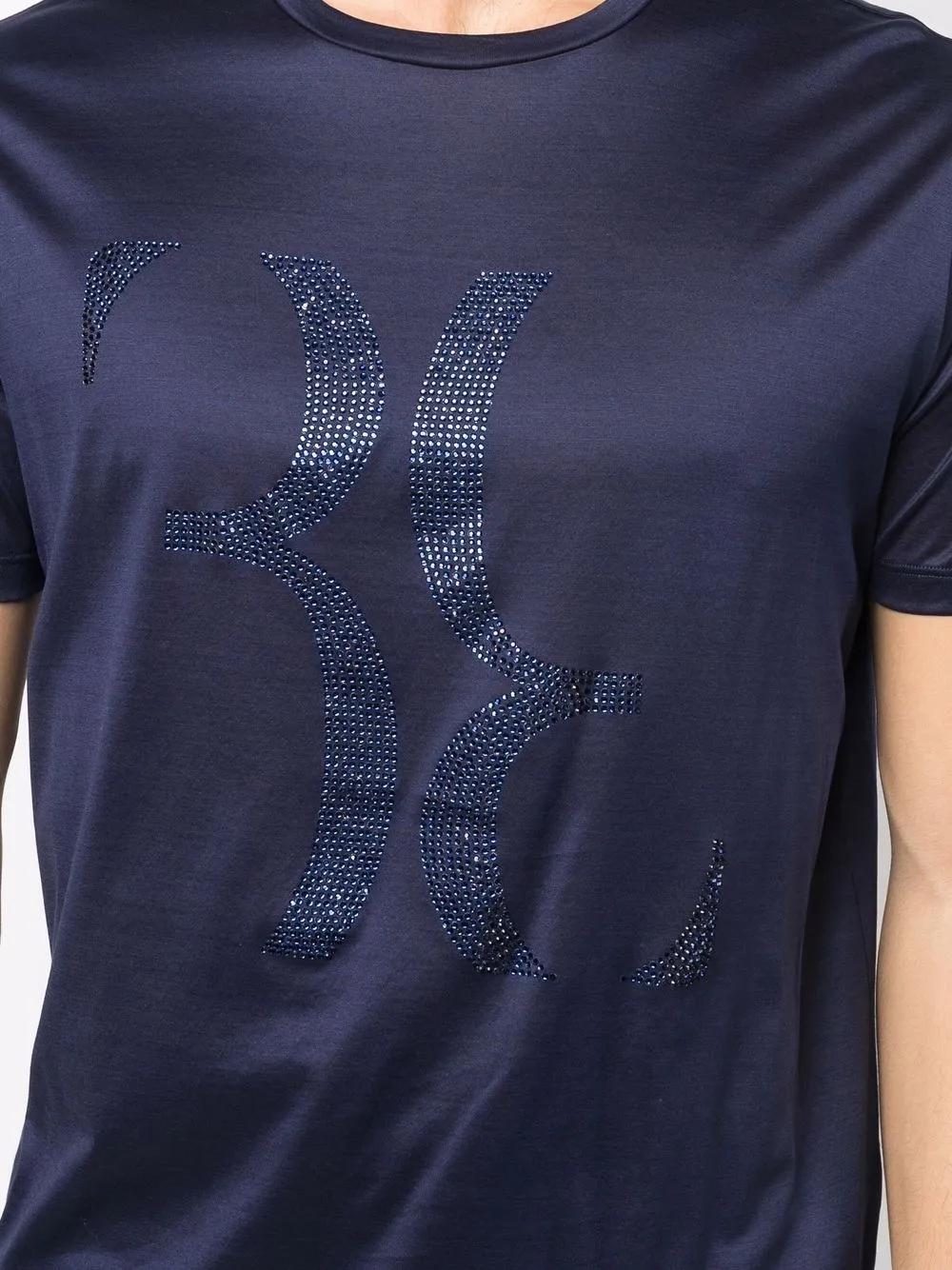 Billionaire Verfraaid T-shirt Blauw