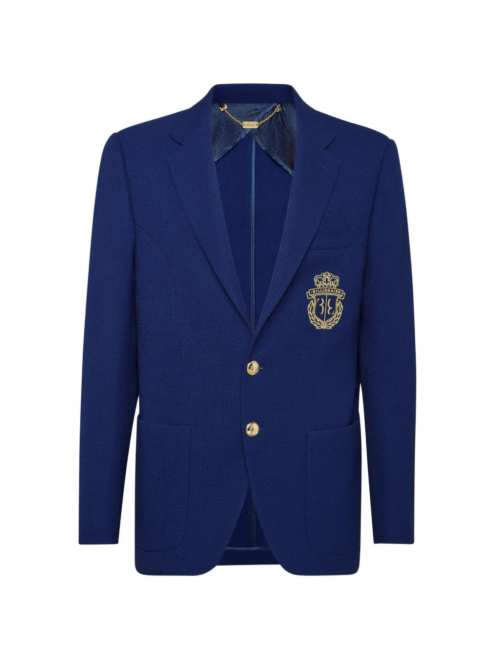 Billionaire crest-embroidered blazer
