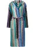 Missoni Home Giacomo belted hooded bathrobe - Blue