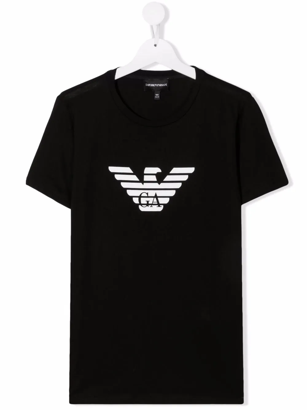 

Emporio Armani Kids playera con logo estampado - Negro