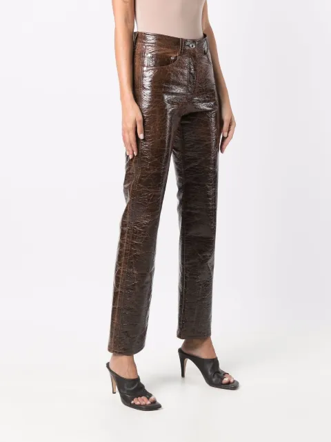 MSGM faux-leather slim-cut Trousers 