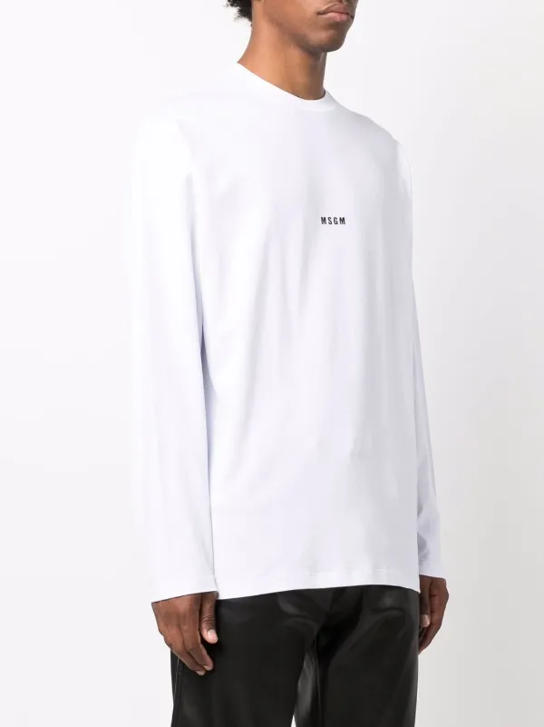 MSGM logo-print Longsleeved T-shirt | White | FARFETCH
