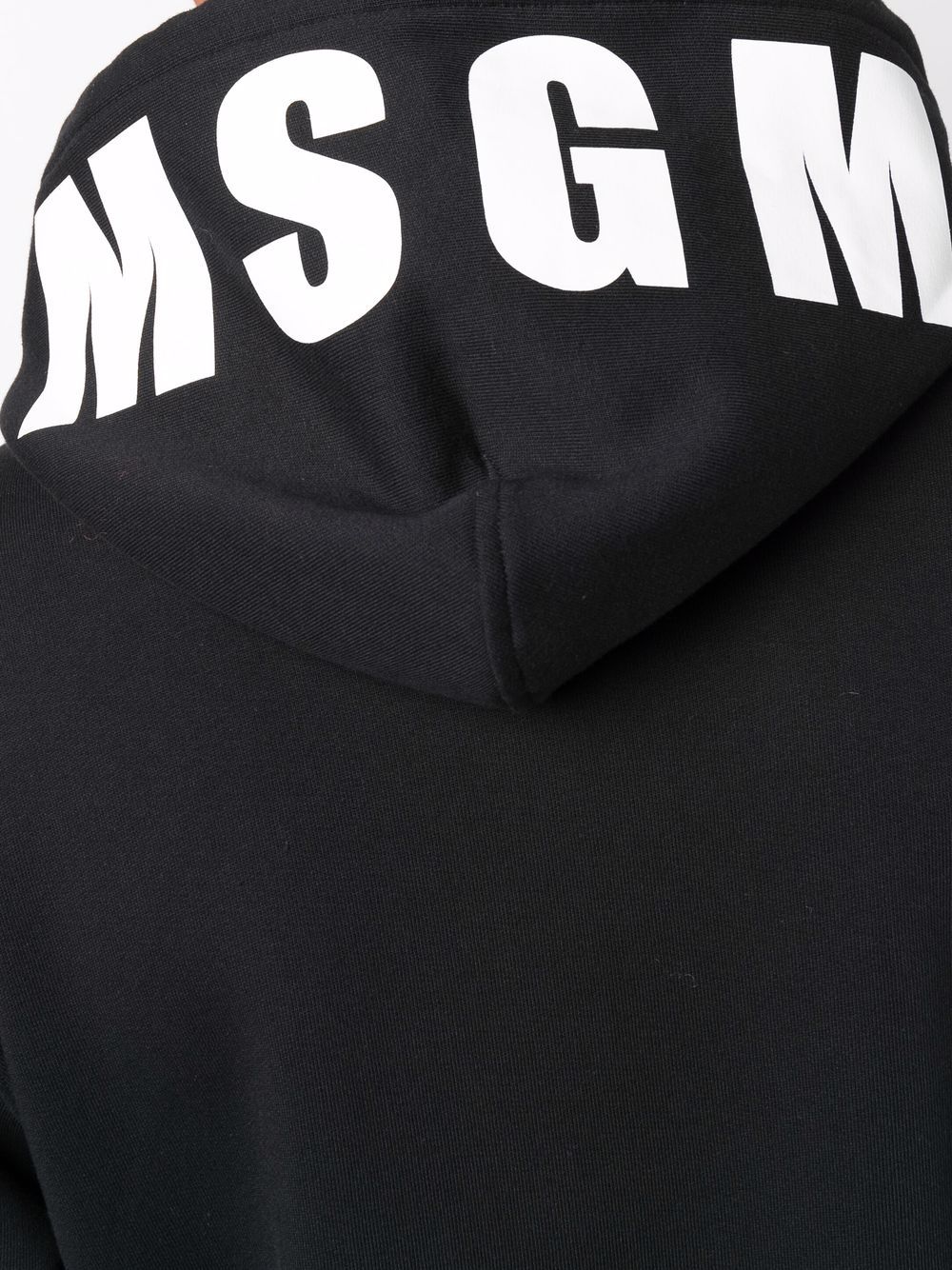 Shop Msgm Logo-print Pullover Hoodie In Schwarz