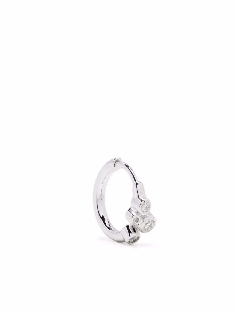 Maria Black 14kt white gold Elena diamond huggie earring | Silver | Image 1