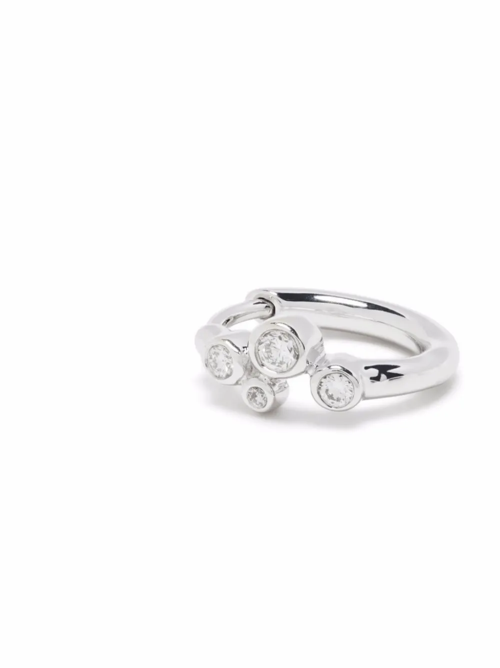 14kt White Gold Elena Diamond Huggie Earring