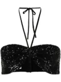 In The Mood For Love T Patty sequinned bustier cropped top - Black