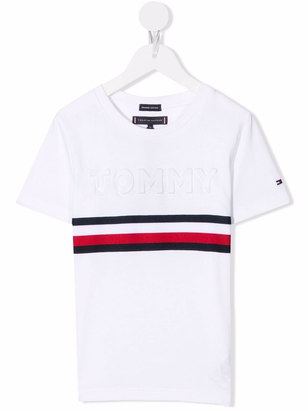 фото Tommy hilfiger junior футболка из органического хлопка с тисненым логотипом