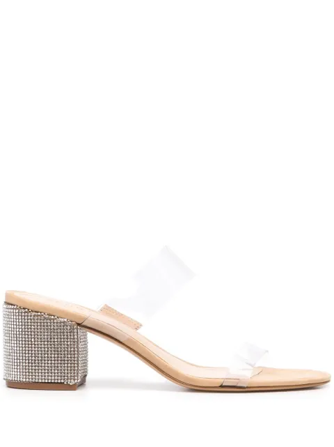 schutz victorie vinyl & leather cork mules