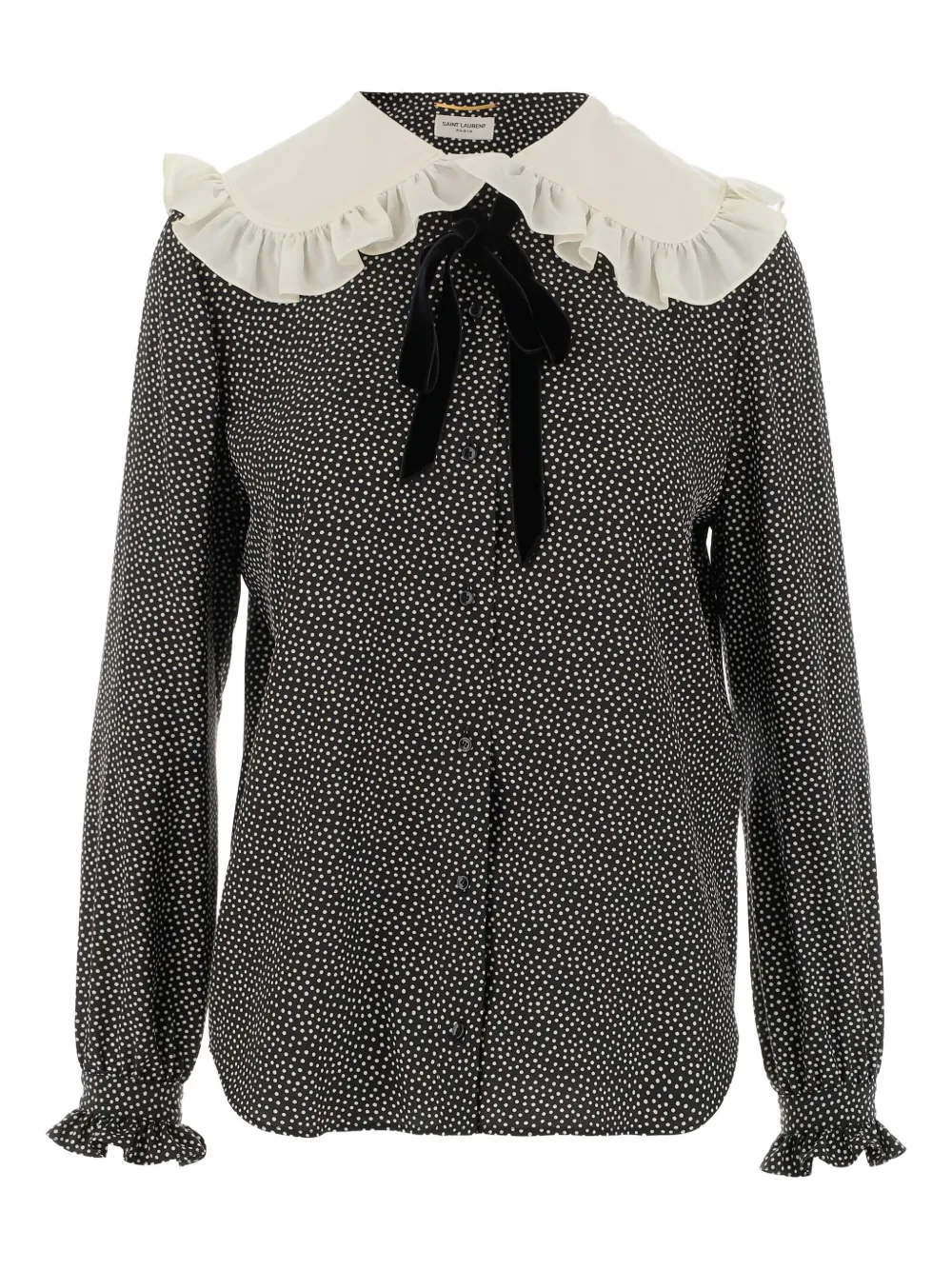 Saint Laurent Peter Pan-collar polka-dot blouse | Black | Image 1