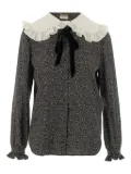 Saint Laurent Peter Pan-collar polka-dot blouse - Black
