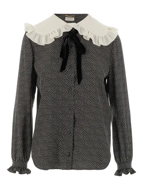 Saint Laurent Peter Pan-collar polka-dot blouse
