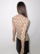 Marine Serre Moonogram-flocked mesh top