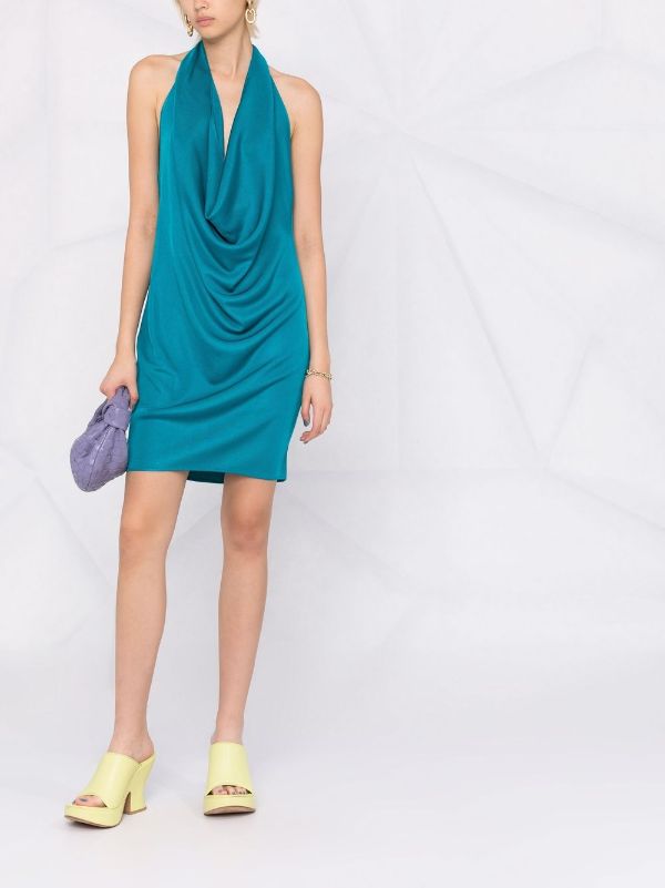 halter draped dress