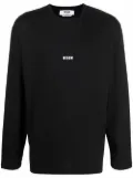 MSGM logo-print longsleeved T-shirt - Black
