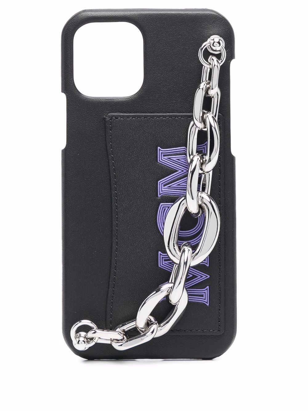 logo-patch leather iPhone 12 case