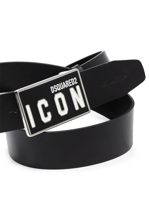 Icon leather belt