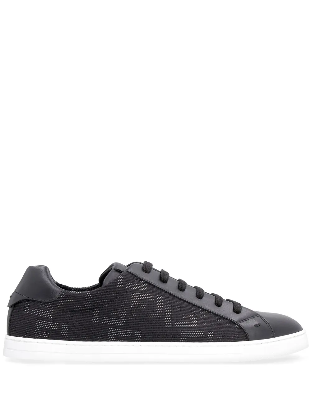 FENDI monogram-pattern lace-up sneakers Black