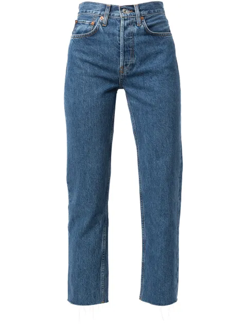 RE/DONE Calça jeans reta cropped