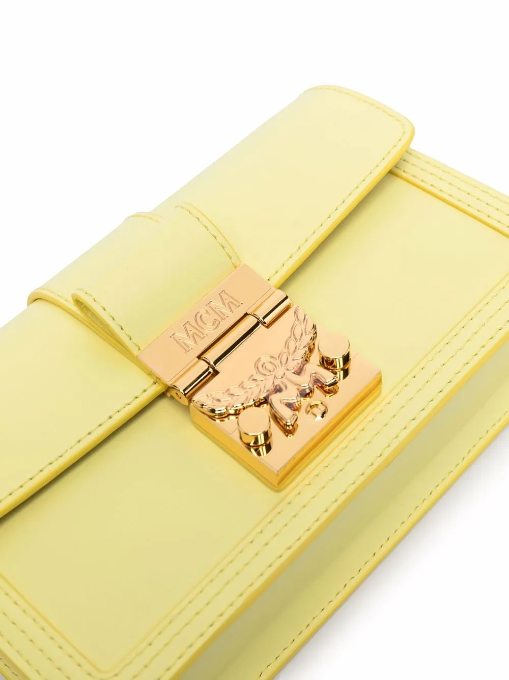 MCM Gretl leren crossbodytas Geel