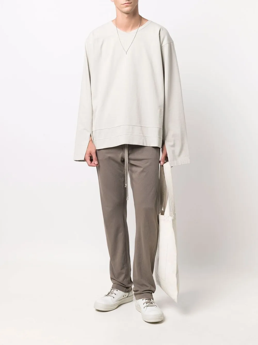 фото Rick owens drkshdw футболка с длинными рукавами и разрезами