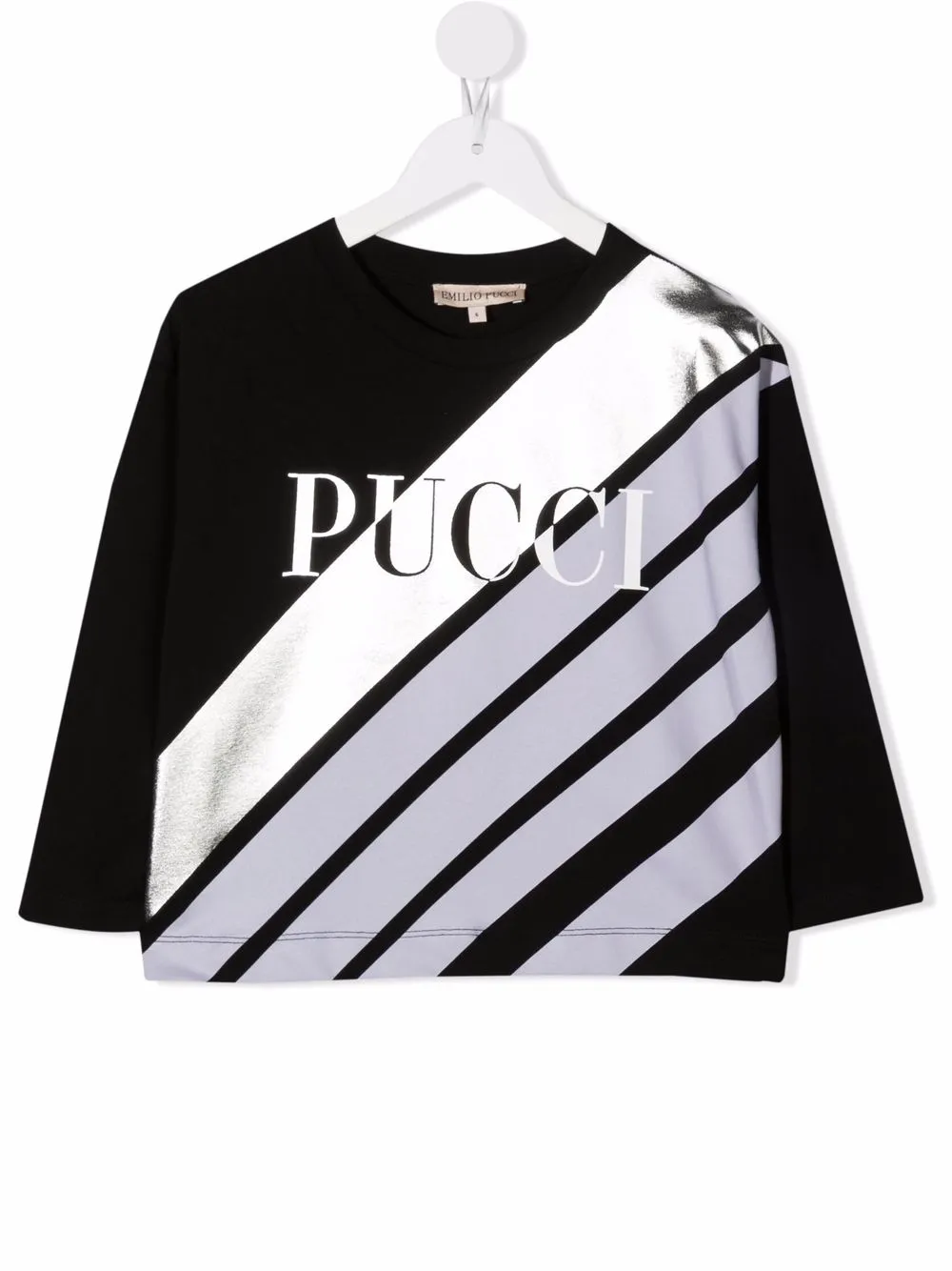 фото Emilio pucci junior топ с длинными рукавами и эффектом металлик