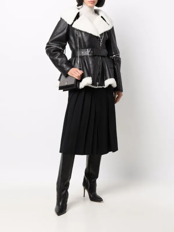 alexander mcqueen shearling biker jacket