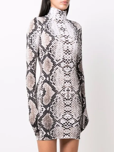 snakeskin tight dress