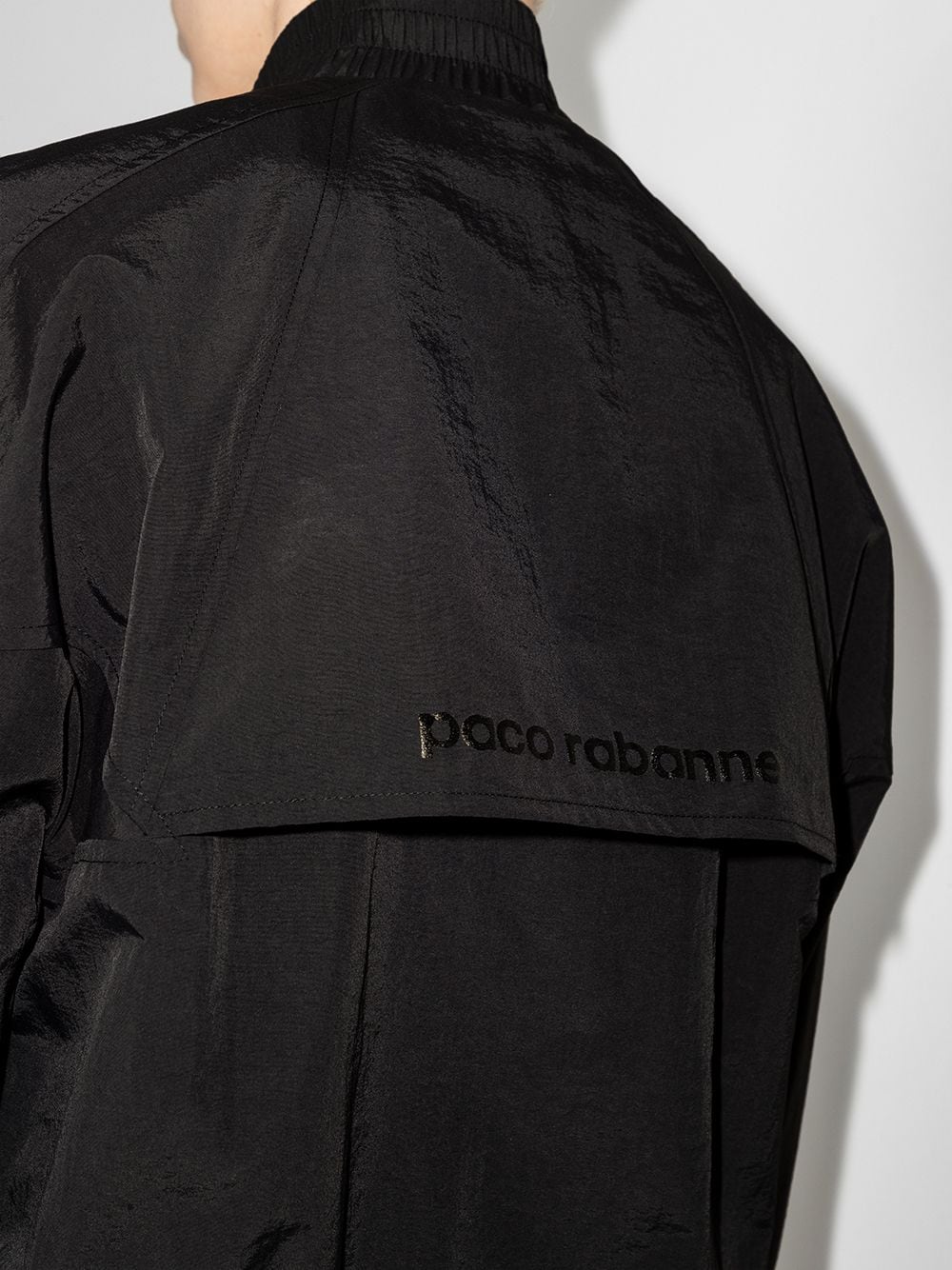 Shop Rabanne Logo-print Lightweight Jacket In Black