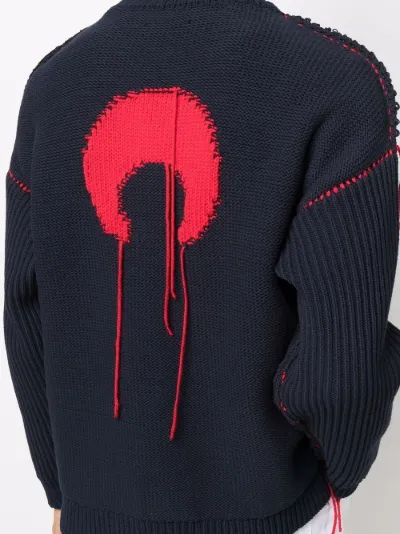 Marine Serre contrast-stitch crew-neck 
