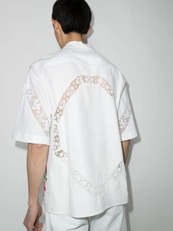 Marine Serre Embroidered Bowling Shirt 