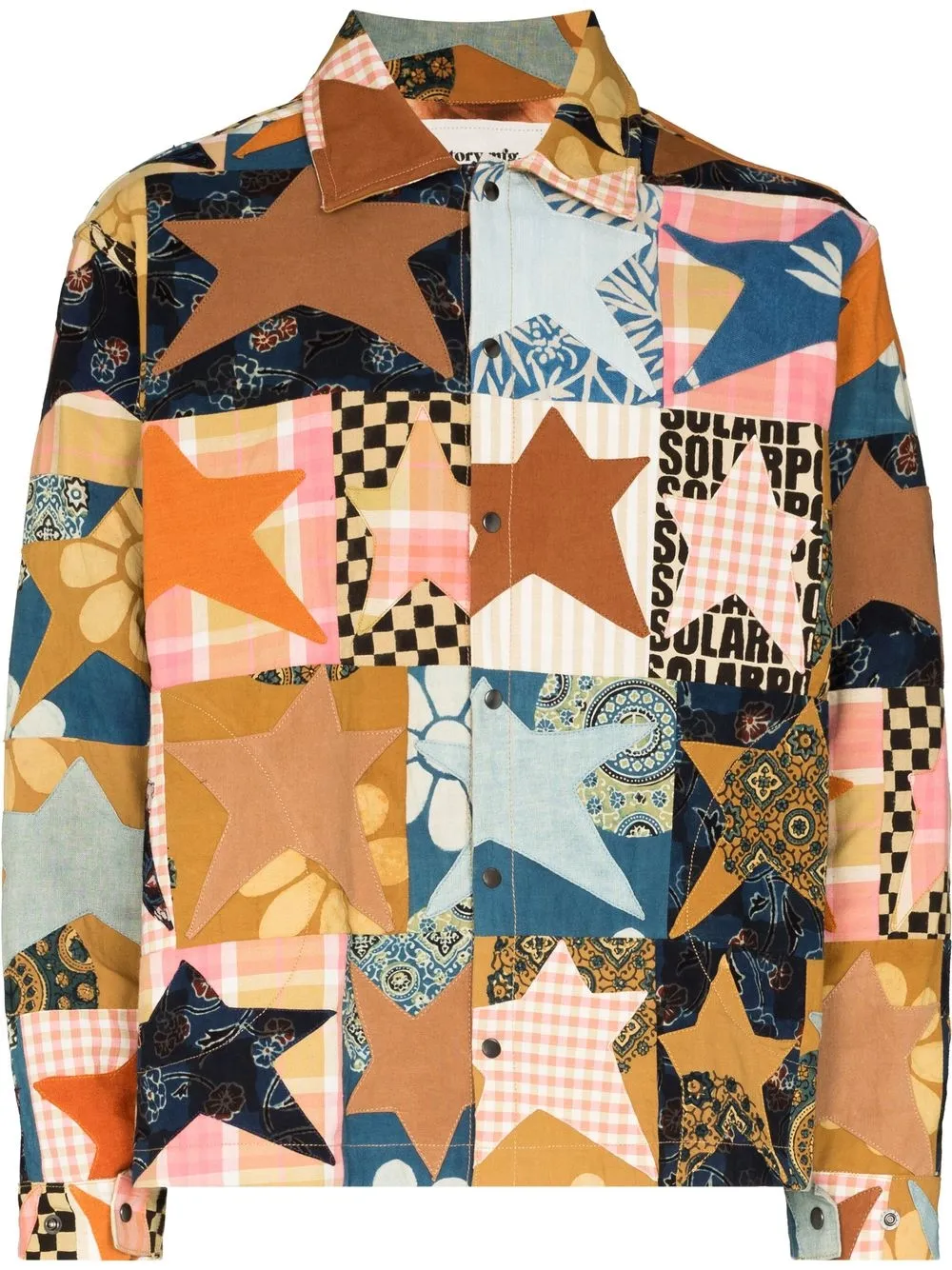 

STORY mfg. star-print denim jacket - Neutrals