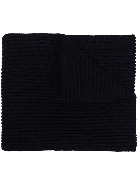 BOSS logo plaque ribbed scarf