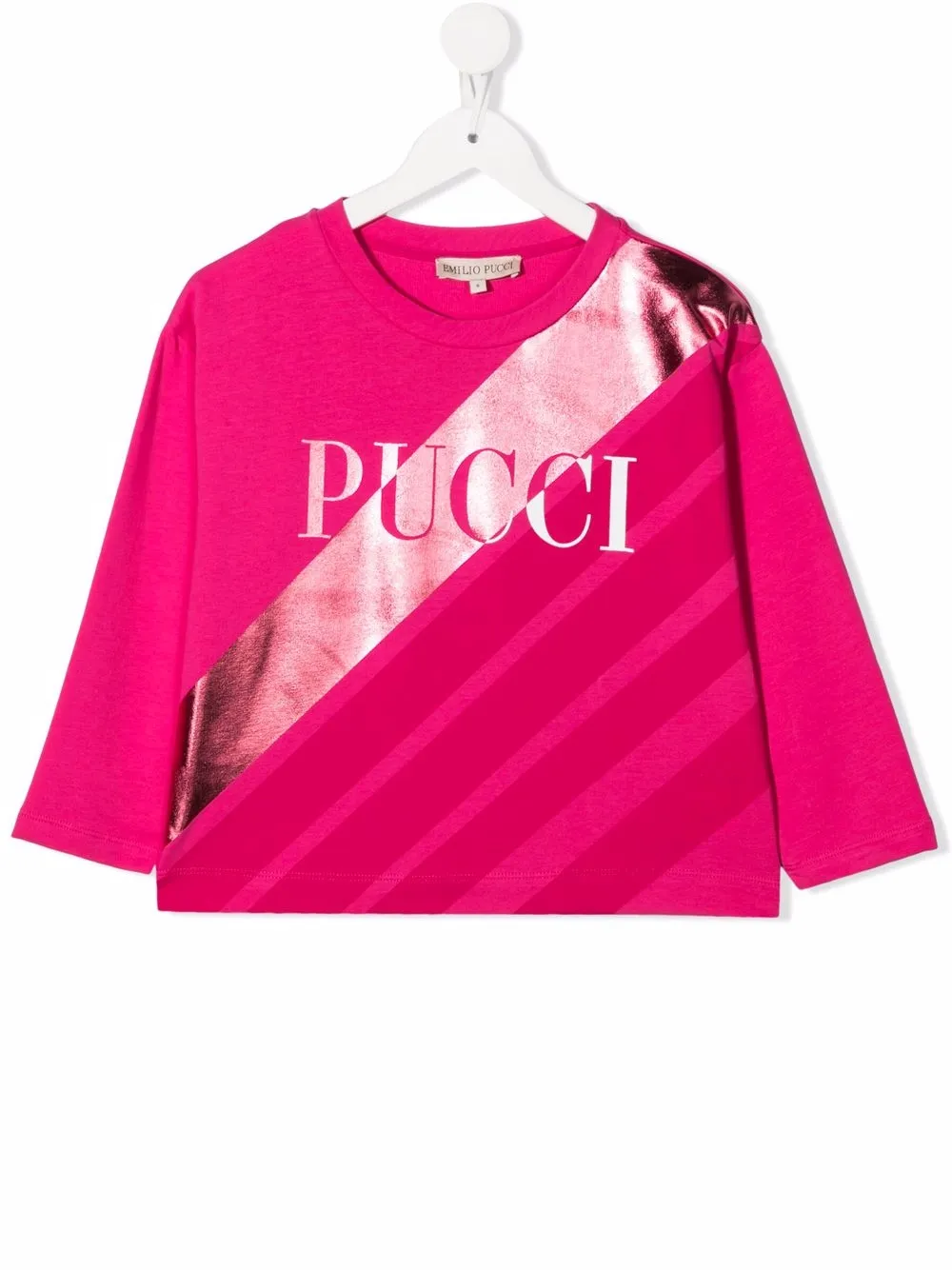 

PUCCI Junior playera manga larga - Rosado