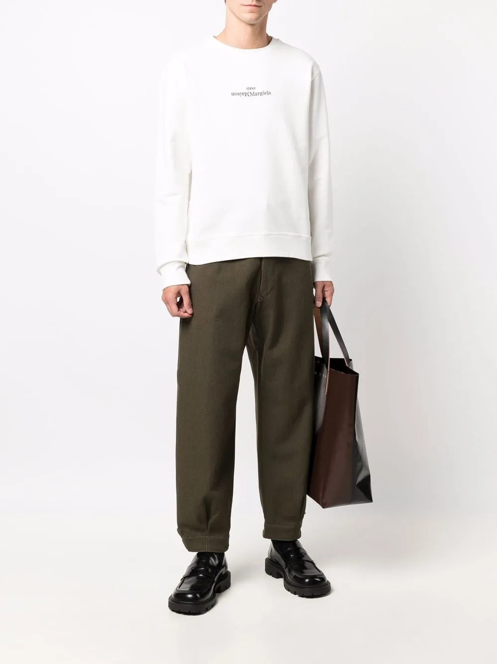 фото Maison margiela толстовка с вышитым логотипом
