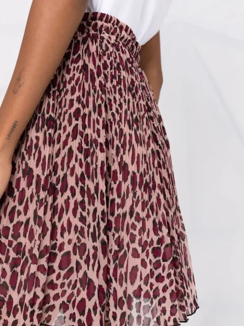 leopard a line skirt