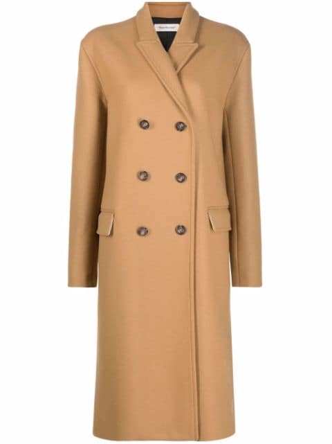 There Was One peak-lapel double-breasted long coat