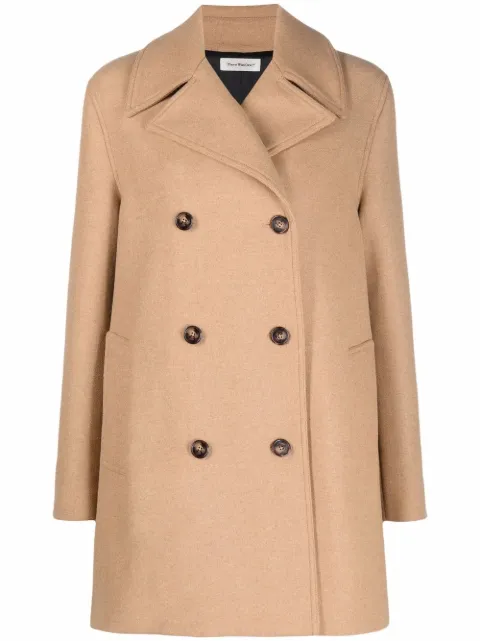 double-breasted wool-blend peacoat