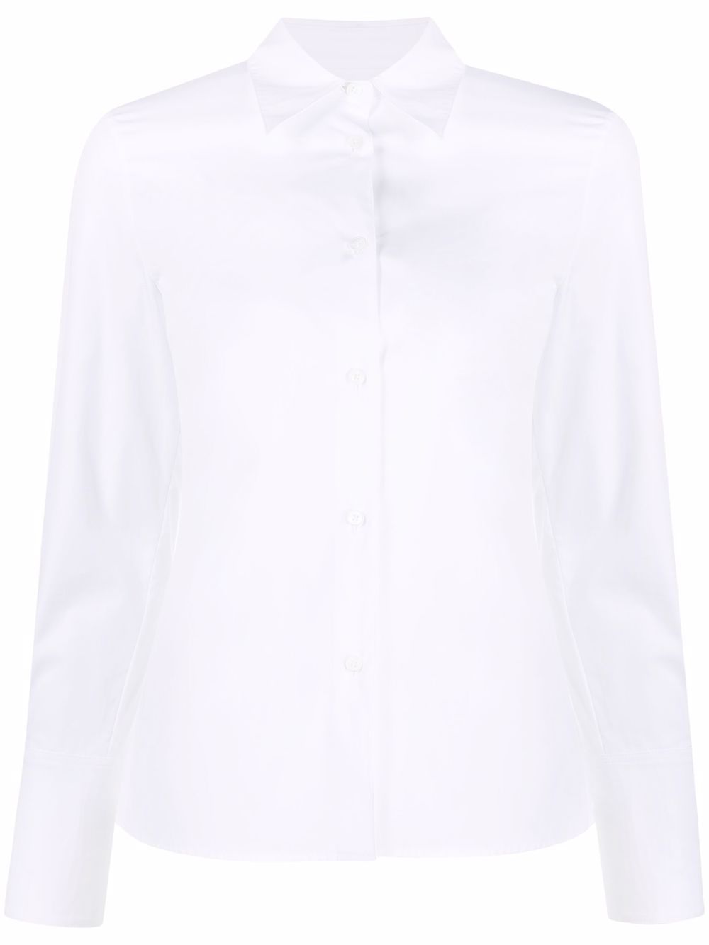 

There Was One camisa slim con botones en la parte delantera - Blanco