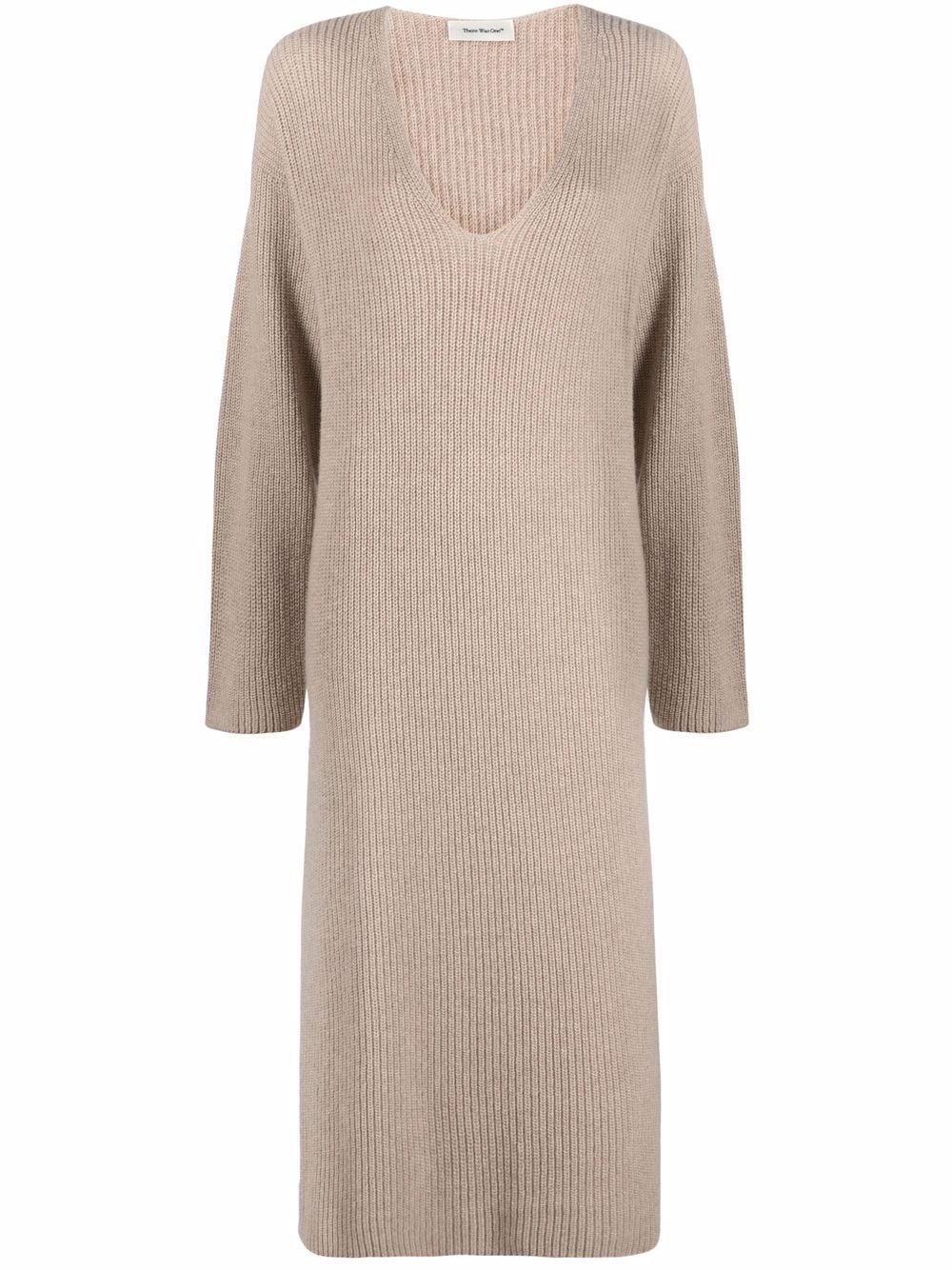 There Was One Chunky ribbed-knit V-neck Dress - Farfetch