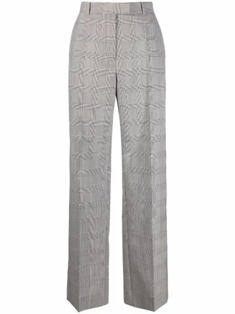 There Was One Prince of Wales check high-waisted tailored trousers