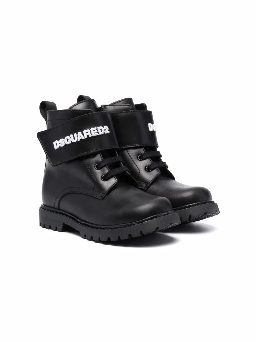 

Dsquared2 Kids botas con agujetas y correa del logo - Negro