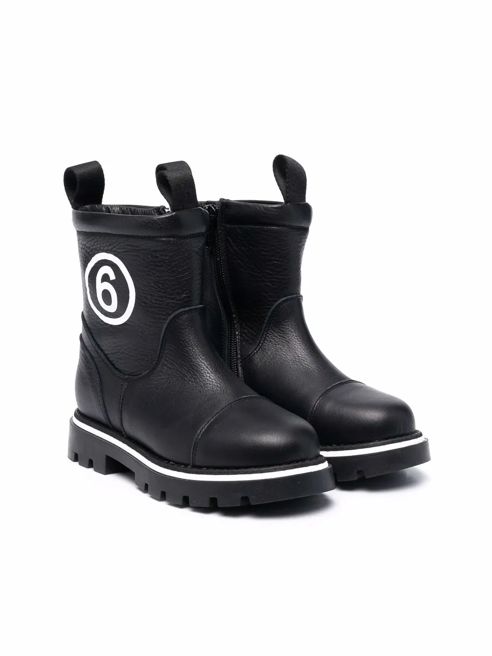 

MM6 Maison Margiela Kids botas con logo estampado - Negro