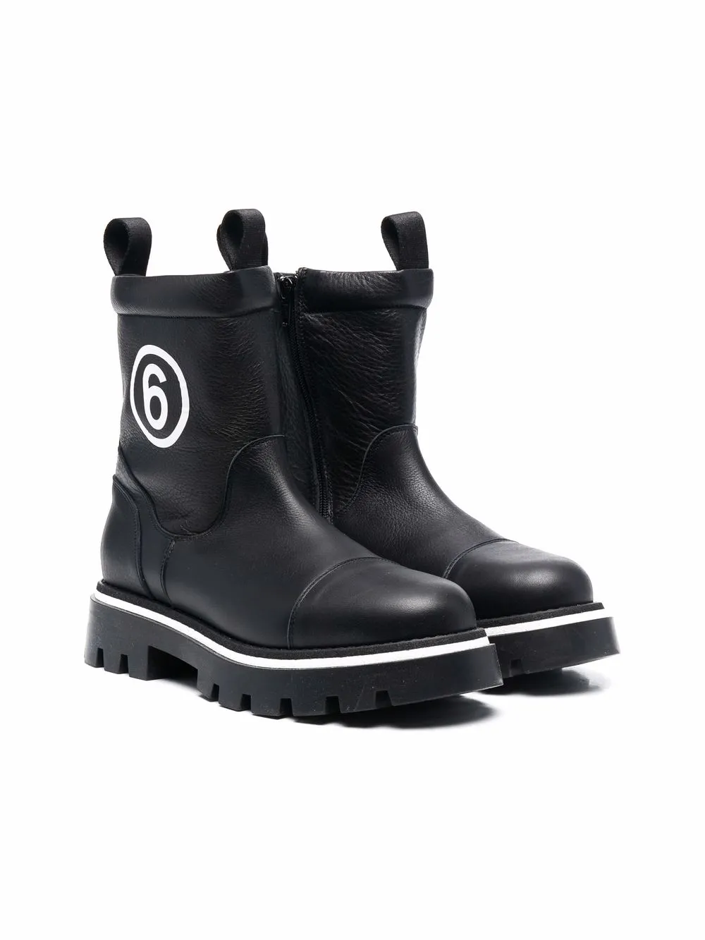 

MM6 Maison Margiela Kids botas con logo estampado - Negro