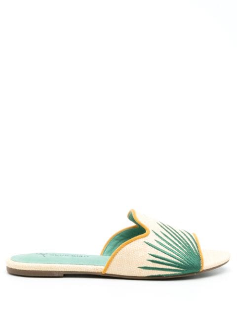 Blue Bird Shoes tropical-embroidered slip-on shoes
