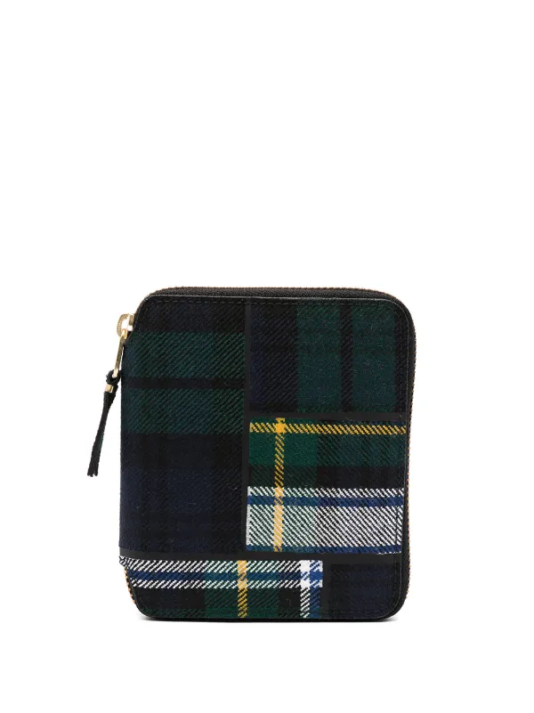 comme des garcons tartan patchwork wallet
