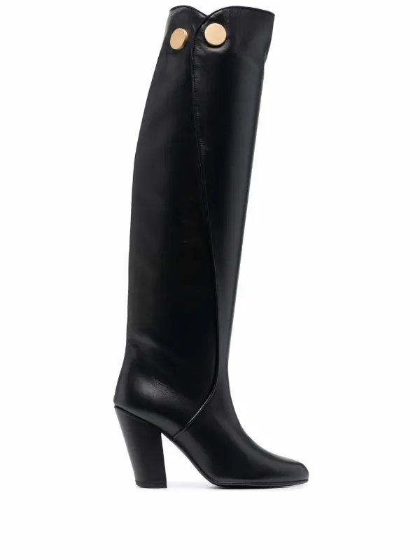 Knee high button boots best sale