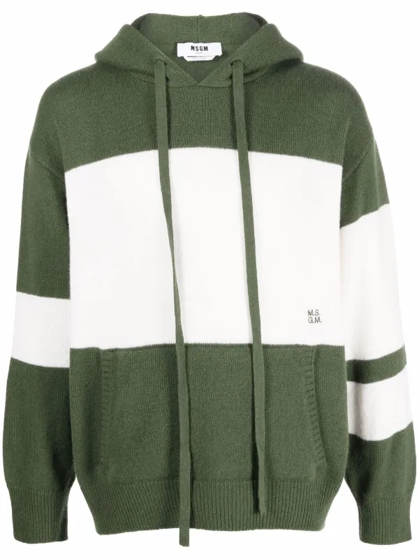 MSGM two-tone Knitted Hoodie - Farfetch MSGM two-tone Knitted Hoodie - Farfetch
