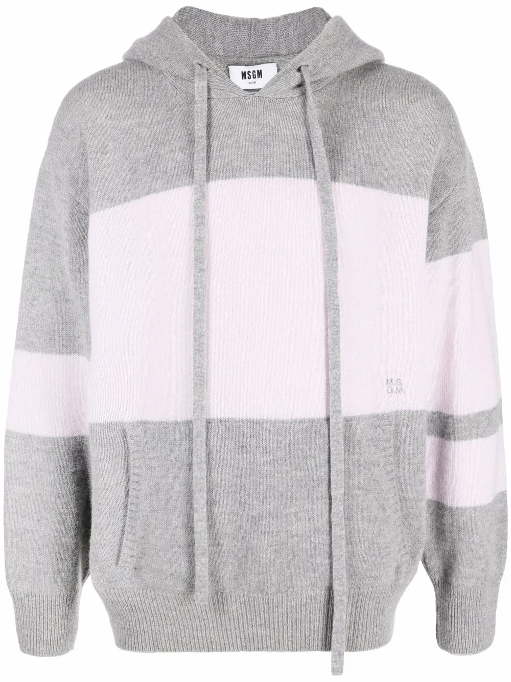 

MSGM two-tone knitted hoodie - Grey